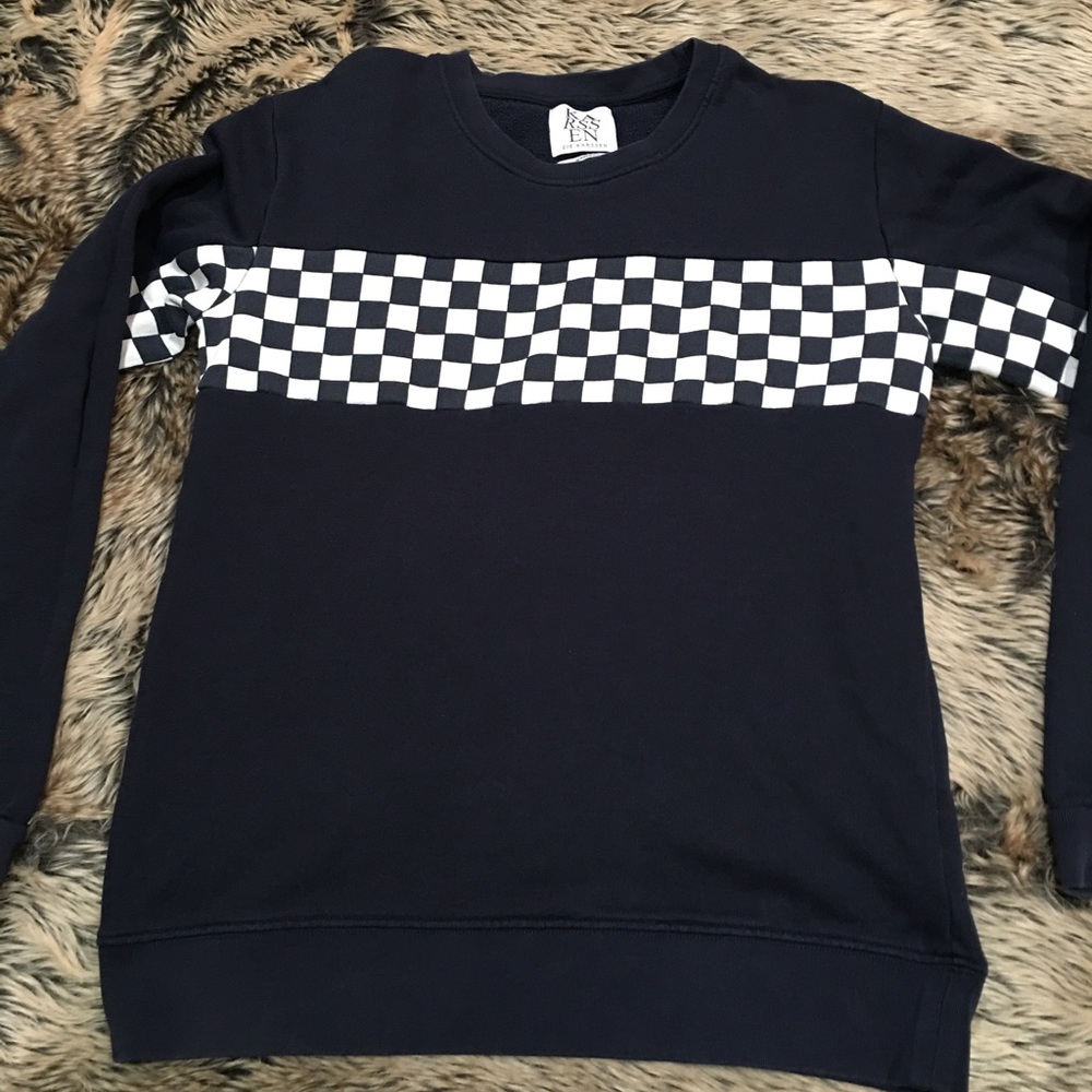 Zoe Karssen Black sweatshirt with checkered pattern *Size XS*